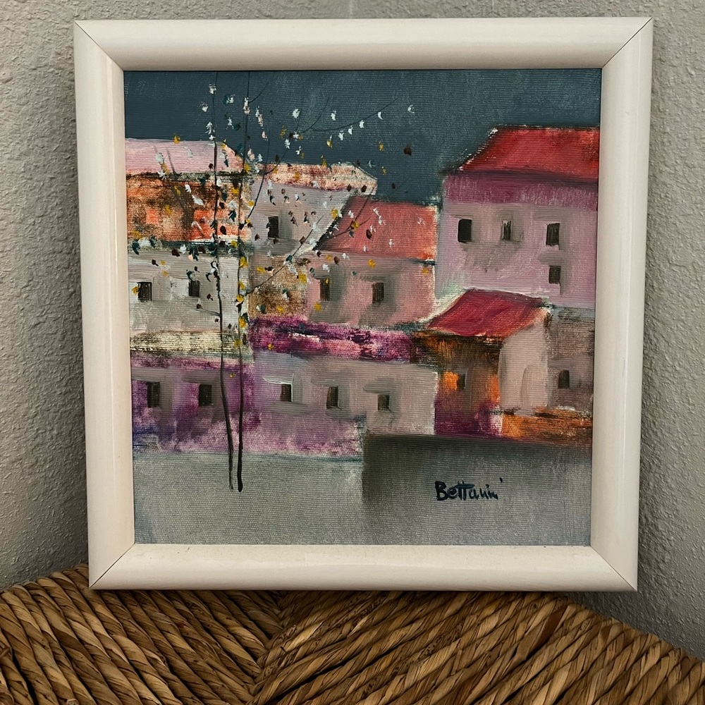 Lido Bettarini (1927-2019) Original Oil on Canvas Painting 11.5x11.5 inches